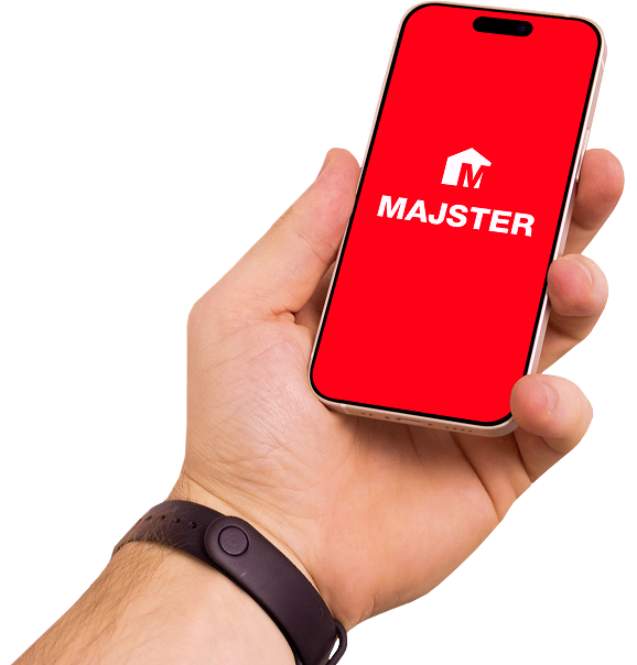 Hand holding Majster App